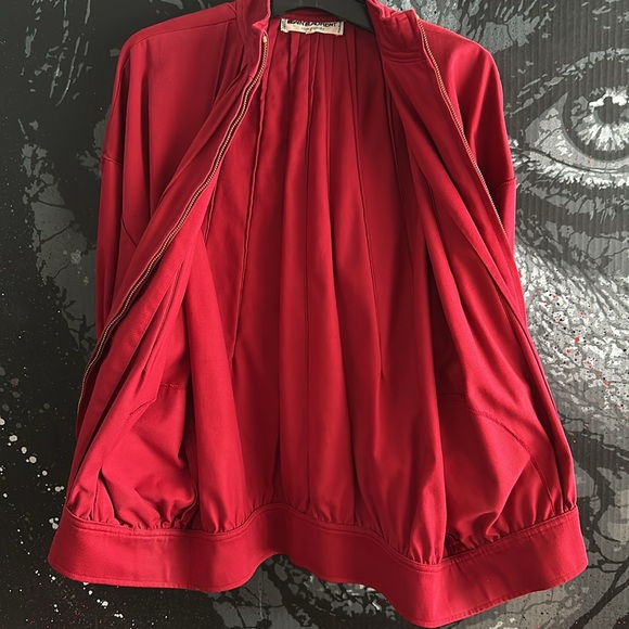 80s Yves Saint Laurent YSL RIVE GAUCHE RUNWAY PUFFY ZIPPERED BLOUSON JACKET COAT - Picture 9 of 10